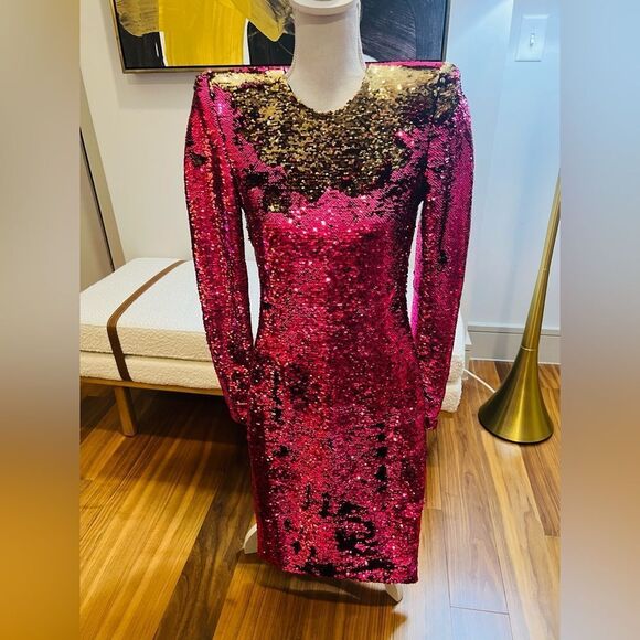 Alexandre Vauthier Sequin Pink and Gold Dress NWOT - Picture 3 of 13
